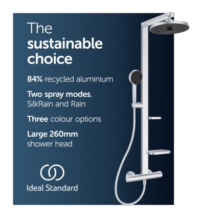 Ideal Standard BD583SI - Brusesæt med termostatbatteri CERATHERM ALU+ i mat krom