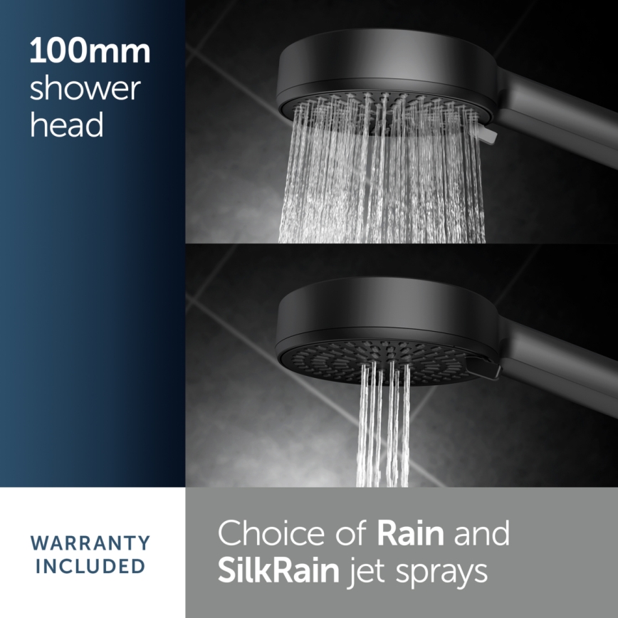 Ideal Standard BD586XG - Brusesæt IDEALRAIN ALU+ mat sort