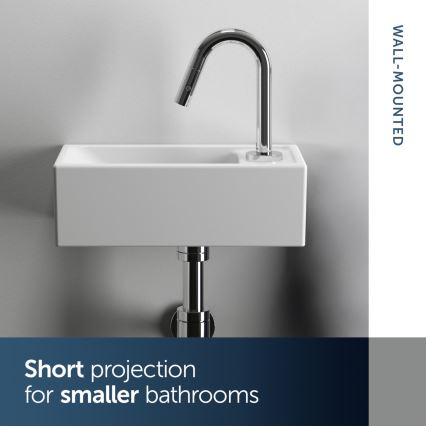 Ideal Standard E211201 - Vægmonteret håndvask I.LIFE S 37x21 cm keramik/hvid