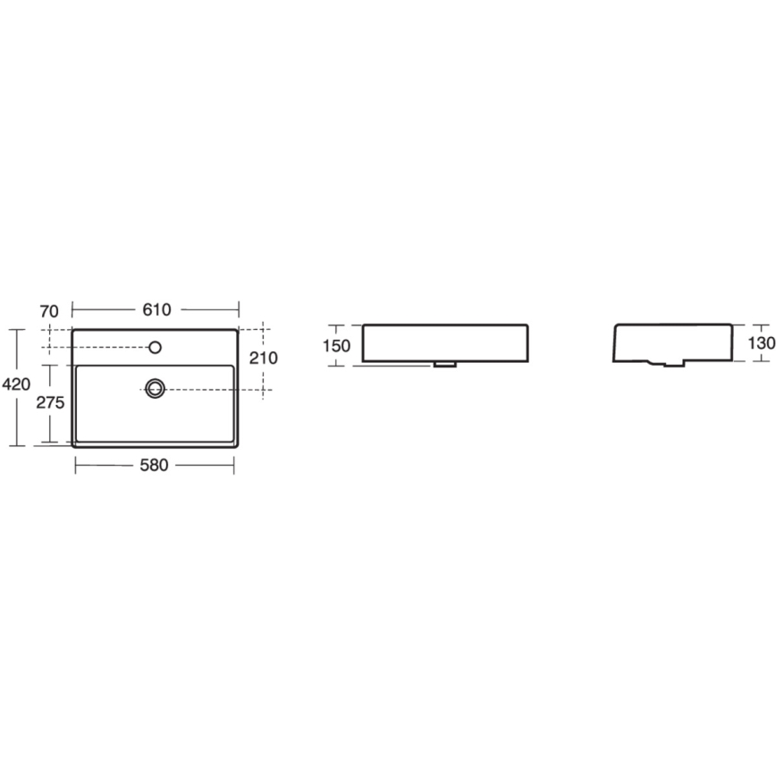Ideal Standard K078101 - Bordmonteret håndvask STRADA 60x42 cm keramik/hvid