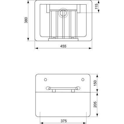 Ideal Standard S593901 - Væghængt håndvask med rist DOURO 45,5 x 38 cm keramik/hvid