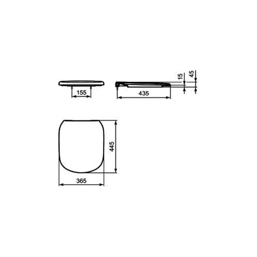 Ideal Standard T352901 - SoftClose-toiletsæde TESI hvid
