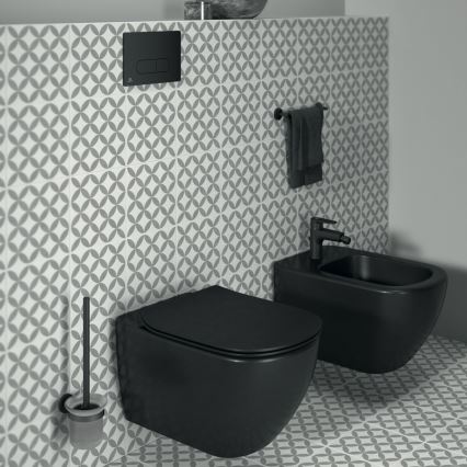 Ideal Standard T3546V3 - Væghængt toilet TESI med SoftClose-sæde, keramik/sort