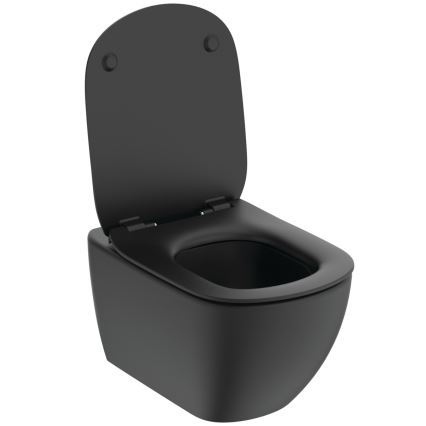 Ideal Standard T3546V3 - Væghængt toilet TESI med SoftClose-sæde, keramik/sort