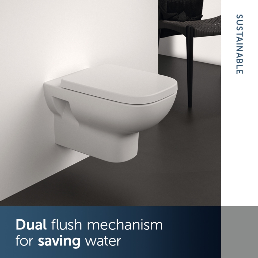 Ideal Standard T471701 - Væghængt toilet Rimless I.LIFE A keramik/hvid
