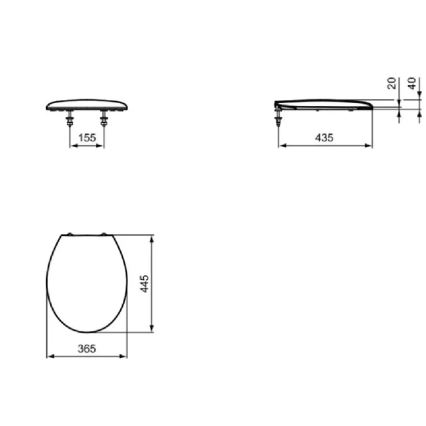 Ideal Standard W303801 - toiletsæde, hvid