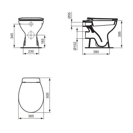 Ideal Standard W333101 - Gulvstående toilet EUROVIT keramik/hvid