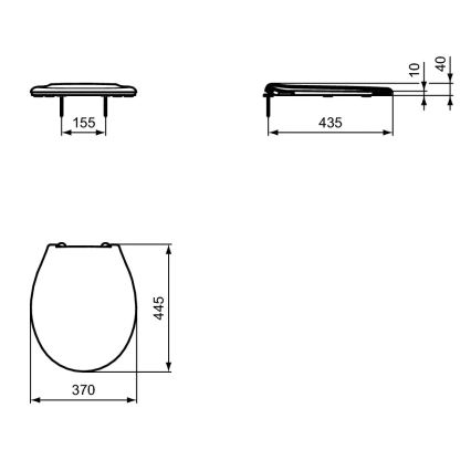 Ideal Standard W835001 - Toiletsæde hvid