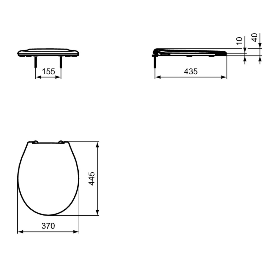 Ideal Standard W835001 - Toiletsæde hvid