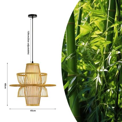 Pendel PINCHOS 1xE27/40W/230V diameter 45 cm bambus