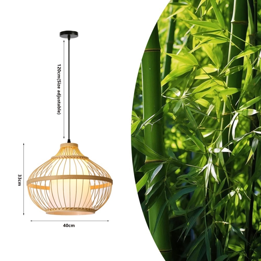 Pendel PINCHOS 1xE27/40W/230V diameter 40 cm bambus