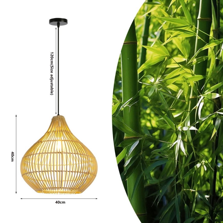 Pendel PELO 1xE27/40W/230V diameter 40 cm Rattan