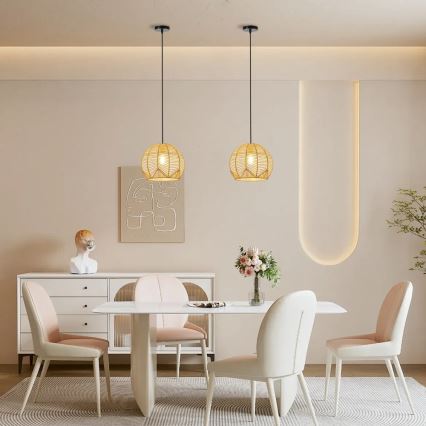 Pendel PELO 1xE27/40W/230V diameter 30 cm Rattan