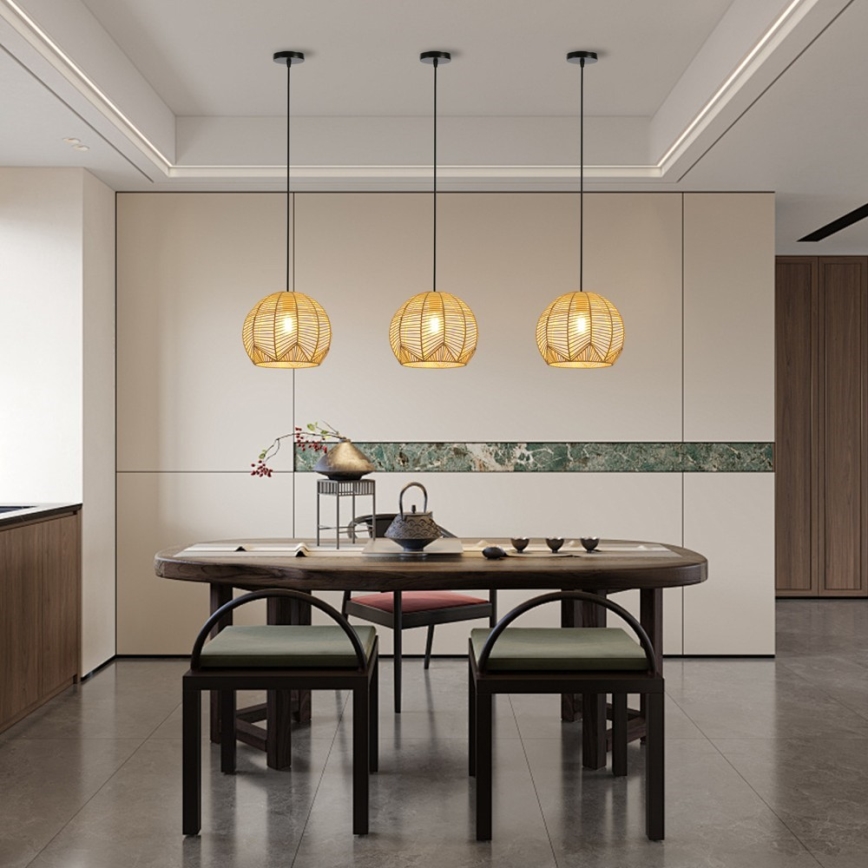Pendel PELO 1xE27/40W/230V diameter 30 cm Rattan
