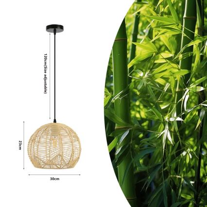 Pendel PELO 1xE27/40W/230V diameter 30 cm Rattan