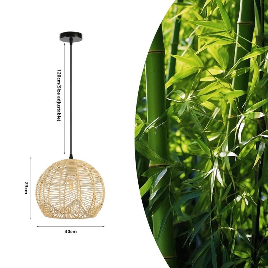 Pendel PELO 1xE27/40W/230V diameter 30 cm Rattan