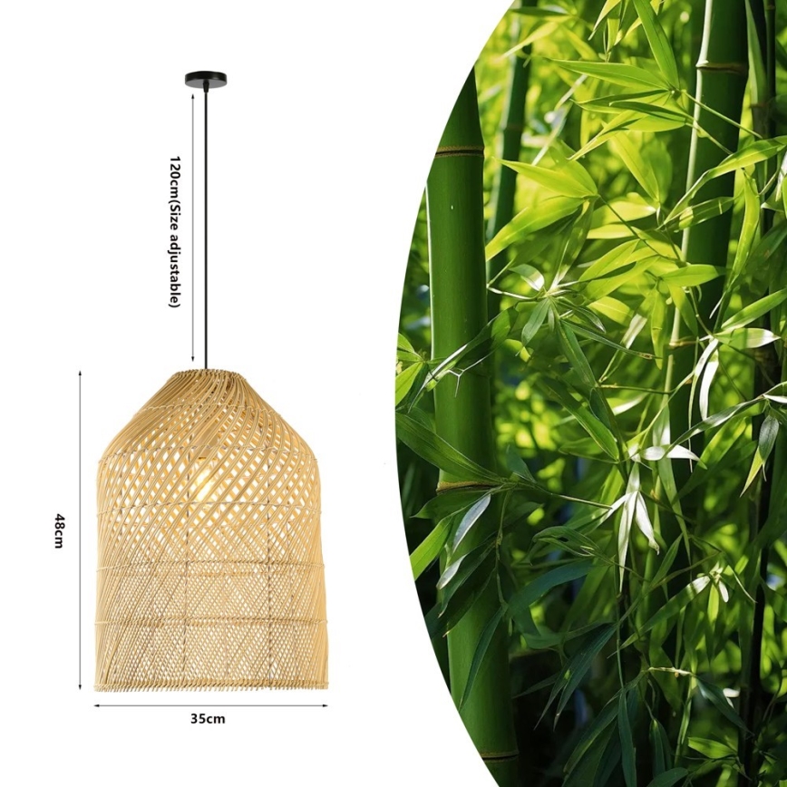 Pendel PELO 1xE27/40W/230V diameter 35 cm Rattan