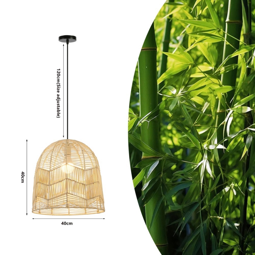 Pendel PELO 1xE27/40W/230V diameter 40 cm Rattan