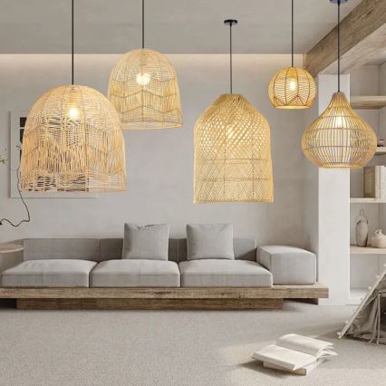 Pendel PELO 1xE27/40W/230V diameter 50 cm Rattan