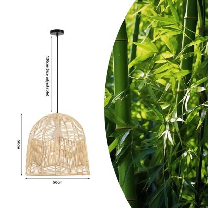 Pendel PELO 1xE27/40W/230V diameter 50 cm Rattan