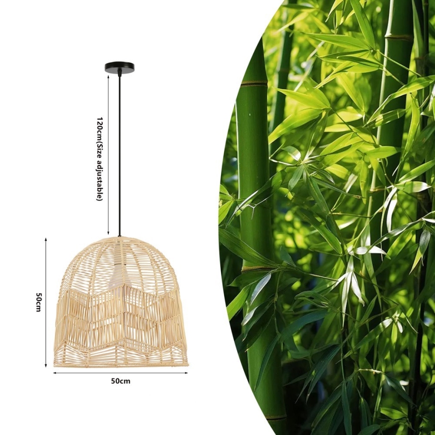 Pendel PELO 1xE27/40W/230V diameter 50 cm Rattan