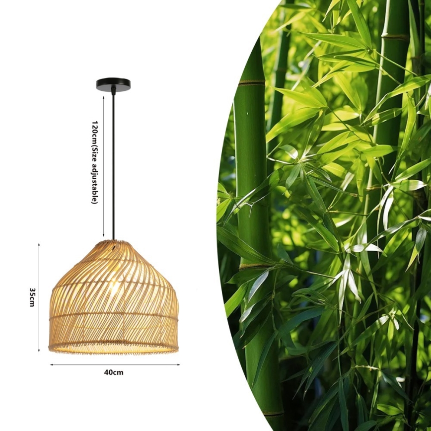 Pendel PELO 1xE27/40W/230V diameter 40 cm Rattan