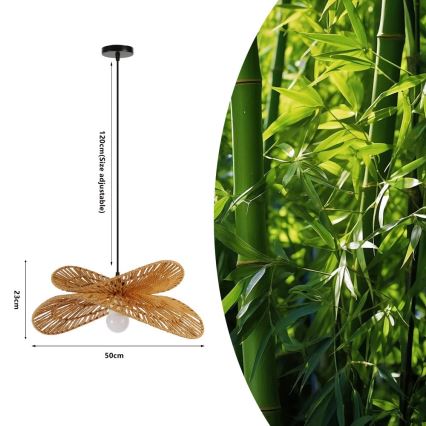 Pendel MARIPOSA 1xE27/40W/230V diameter 50 cm jute