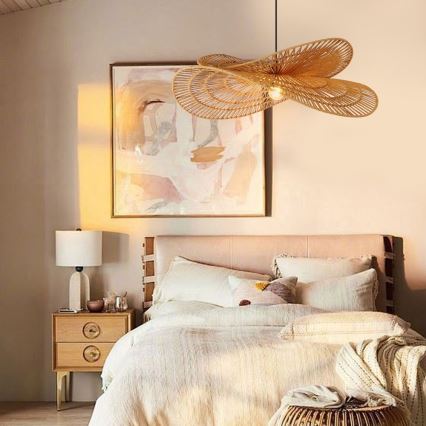 Pendel MARIPOSA 1xE27/40W/230V diameter 80 cm jute
