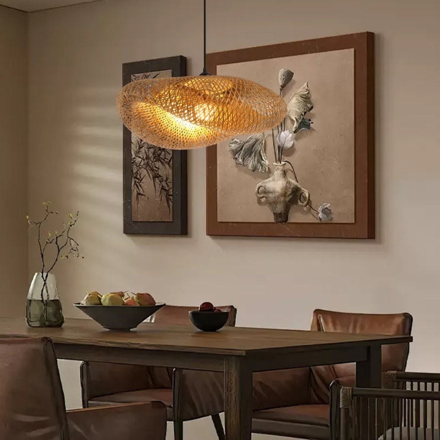Pendel HILO 1xE27/40W/230V diameter 60 cm bambus