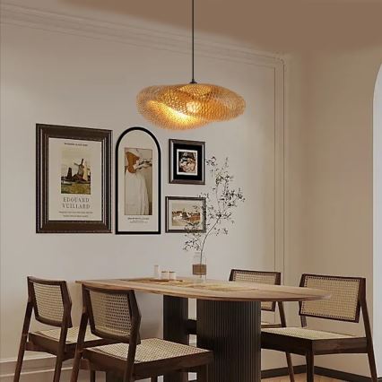 Pendel HILO 1xE27/40W/230V diameter 60 cm bambus