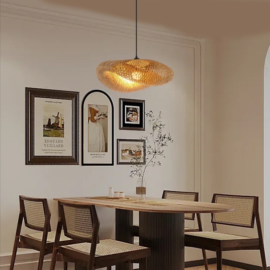 Pendel HILO 1xE27/40W/230V diameter 60 cm bambus