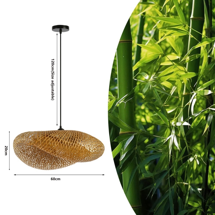 Pendel HILO 1xE27/40W/230V diameter 60 cm bambus