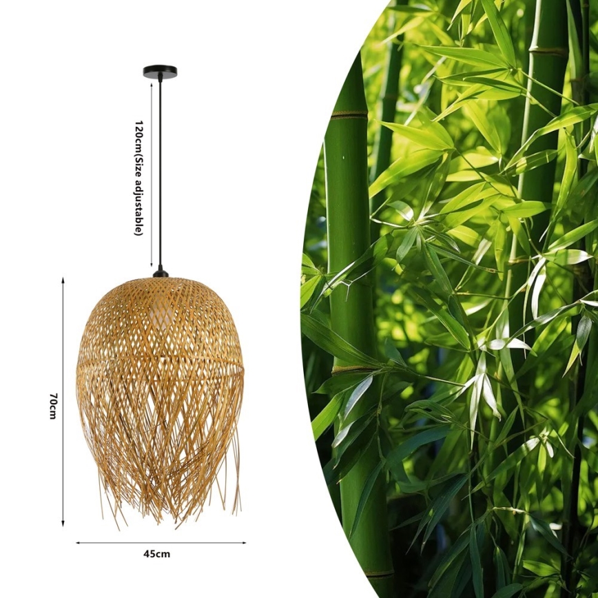 Pendel HILO 1xE27/40W/230V diameter 45 cm bambus
