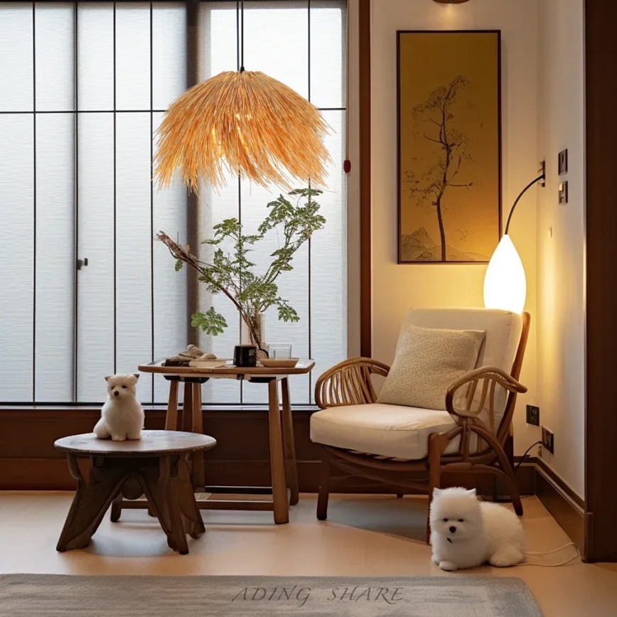Pendel NATURALEZA 1xE27/40W/230V diameter 55 cm Rattan