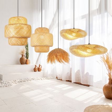 Pendel NATURALEZA 1xE27/40W/230V diameter 55 cm Rattan