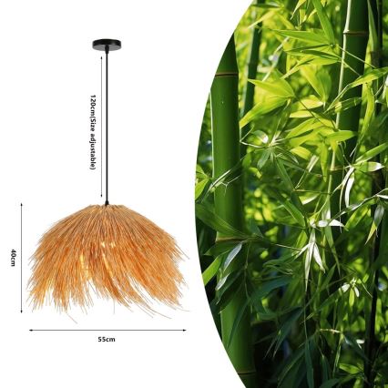 Pendel NATURALEZA 1xE27/40W/230V diameter 55 cm Rattan