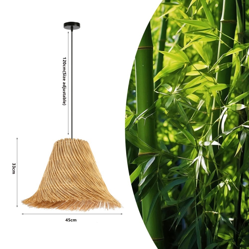 Pendel NATURALEZA 1xE27/40W/230V diameter 45 cm Rattan