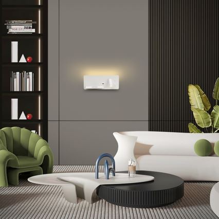 Immax 08286L - LED væglampe med hylde, USB-port og trådløs opladning Be PREPARE LED/3W/230V + LED/3W hvid