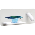 Immax 08286L - LED væglampe med hylde, USB-port og trådløs opladning Be PREPARE LED/3W/230V + LED/3W hvid