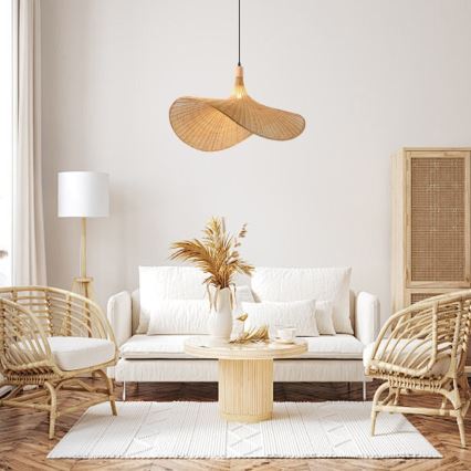Immax 08290L - Pendel SOMBRERO 1xE27/40W/230V diameter 80 cm Rattan
