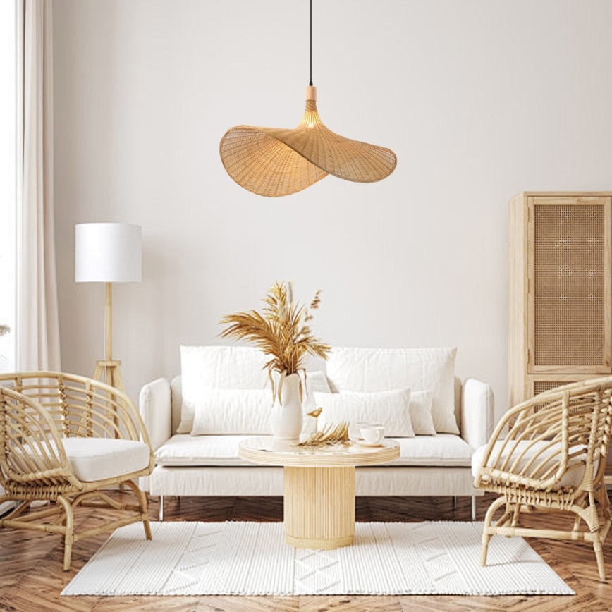 Immax 08290L - Pendel SOMBRERO 1xE27/40W/230V diameter 80 cm Rattan