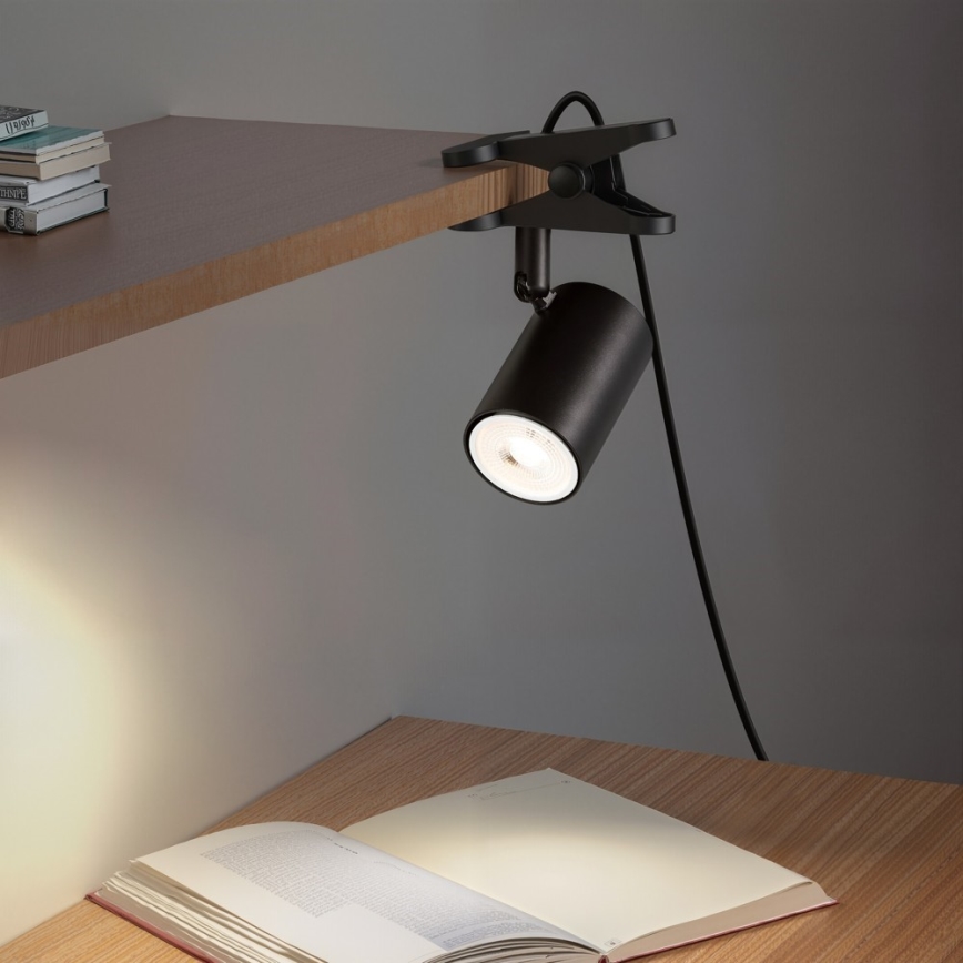 Klemme-lampe PUNTO 1xGU10/9W/230V sort