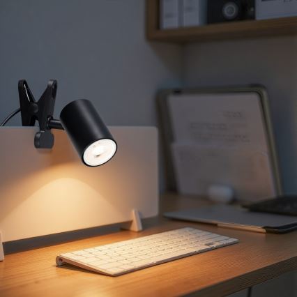 Klemme-lampe PUNTO 1xGU10/9W/230V sort