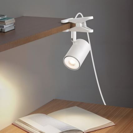 Lampe med klemme PUNTO 1xGU10/9W/230V hvid