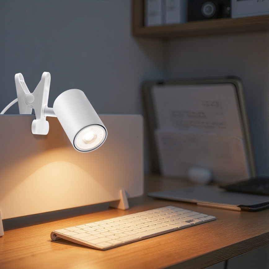 Lampe med klemme PUNTO 1xGU10/9W/230V hvid