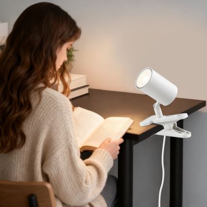 Lampe med klemme PUNTO 1xGU10/9W/230V hvid