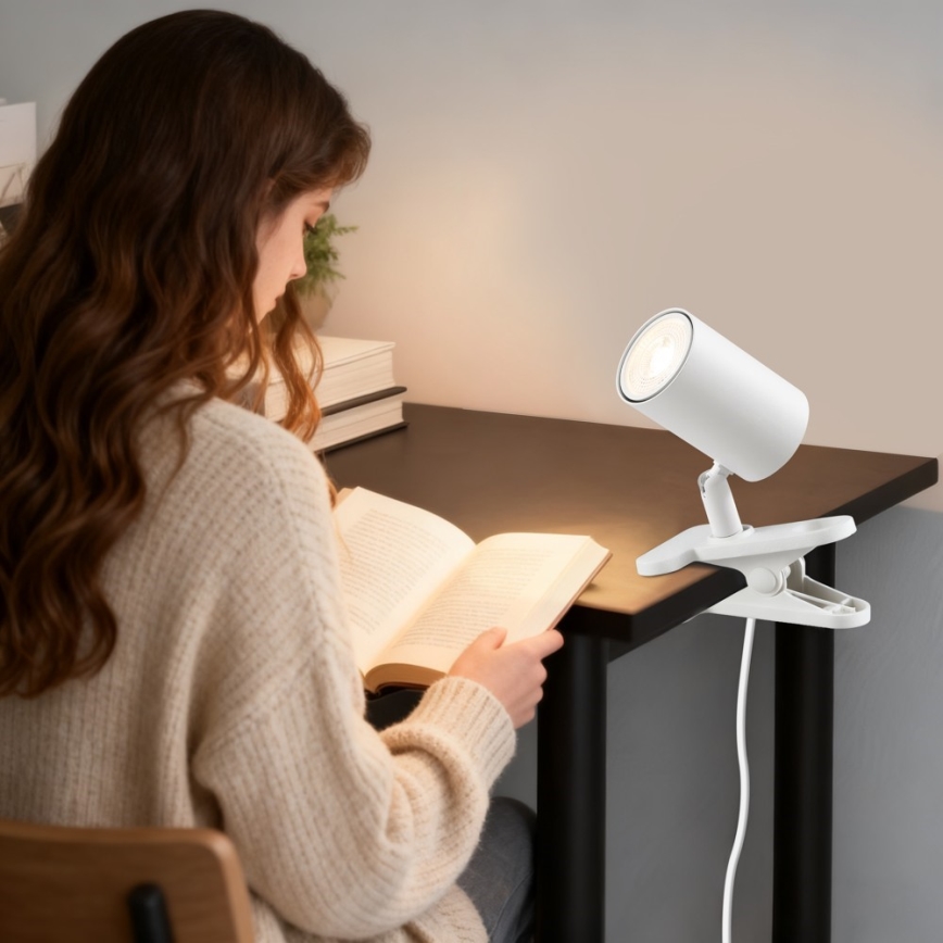 Lampe med klemme PUNTO 1xGU10/9W/230V hvid