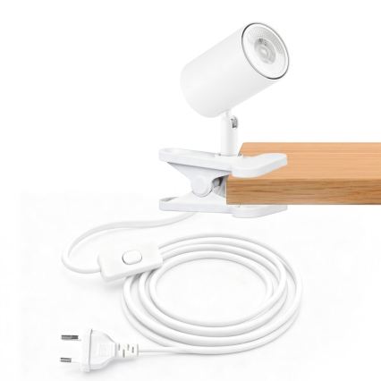 Lampe med klemme PUNTO 1xGU10/9W/230V hvid