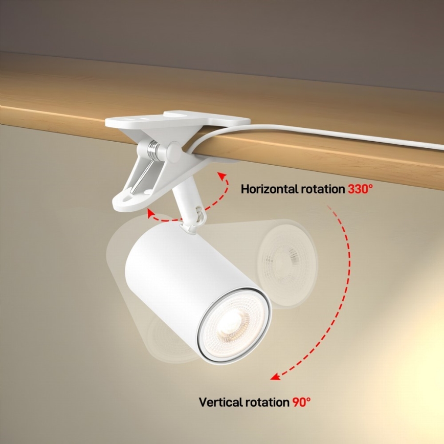 Lampe med klemme PUNTO 1xGU10/9W/230V hvid
