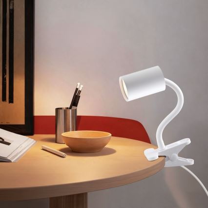 Fleksibel klemme-lampe PUNTO 1xGU10/9W/230V hvid